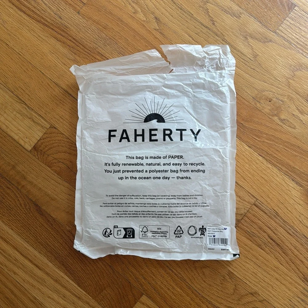Faherty All Day Shorts NWT. 33” waist 5” inseam Belt loops. Turquoise Sky